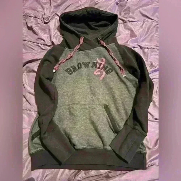 Girls Browning hoodie size medium black, grey, pink - Picture 5 of 5